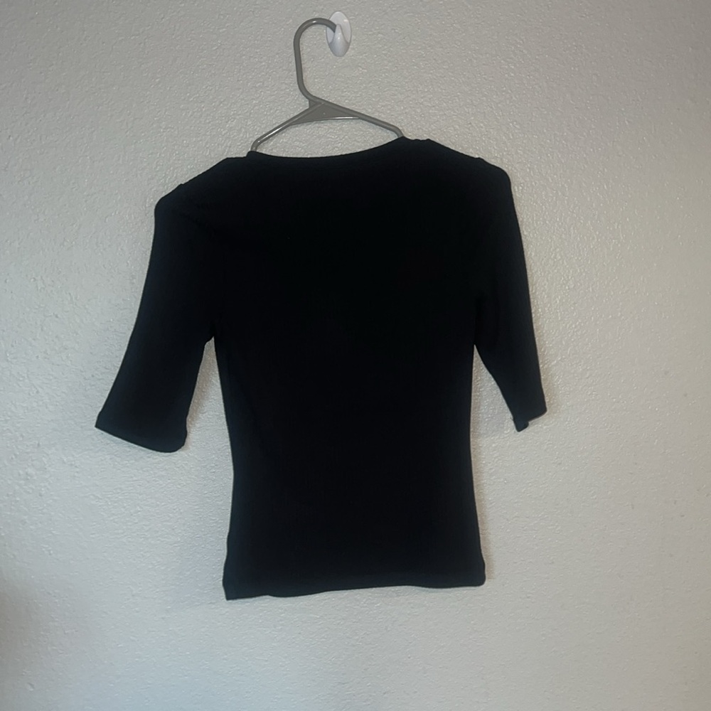 Splendid Black Ribbed Top - Picture 6 of 6